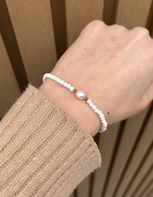 Náramok jadeit, perla