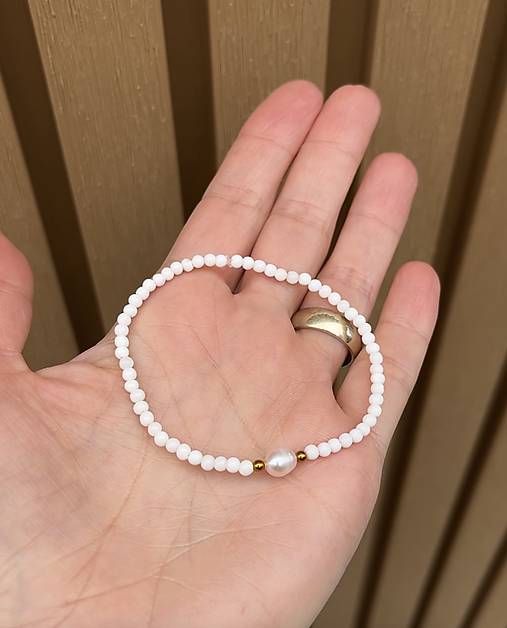 Náramok jadeit, perla