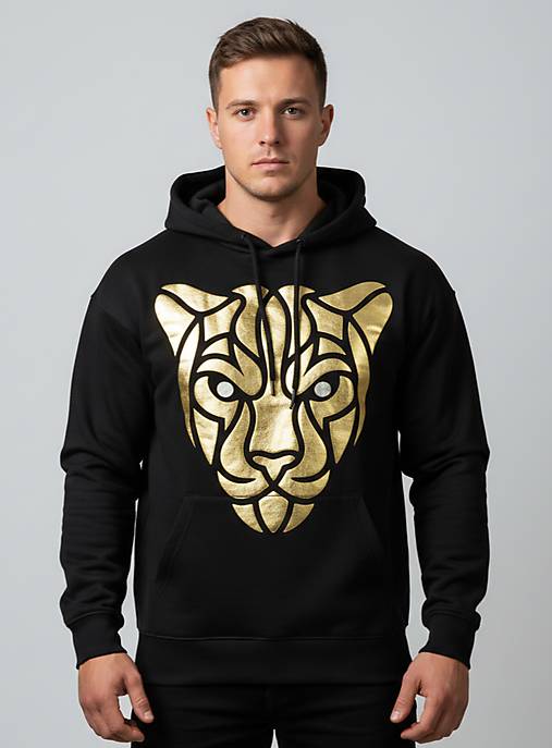 Pánske oblečenie - Pánska streetwear mikina 73 s 3D potlačou leoparda - 18138899_