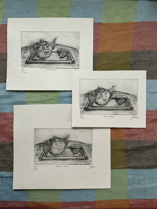 Grafika - Suchá ihla - Earl Gray - originál - 18141165_