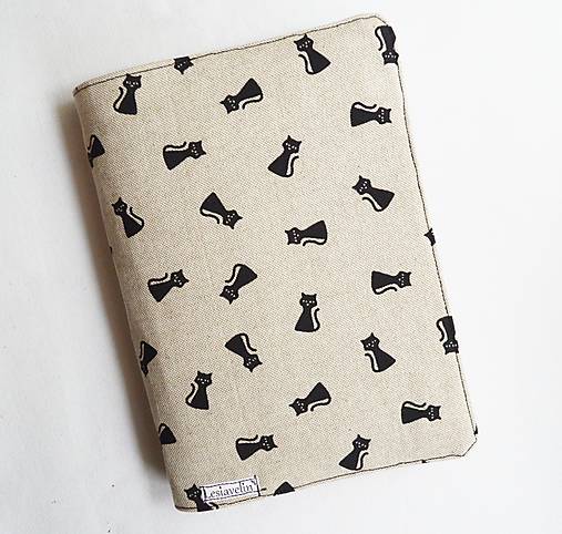 Papiernictvo - Obal na knihu nastaviteľný - Čierne mačky (režný) - 18143218_