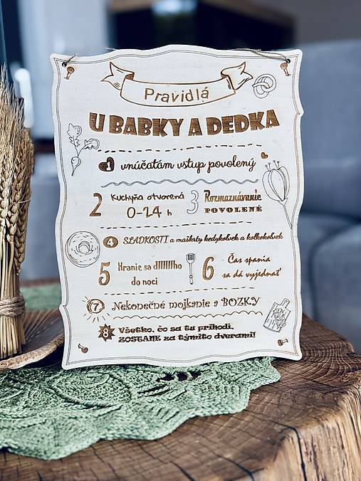 Tabuľky - Tabuľka - Pravidlá u babky a dedka - 18142890_