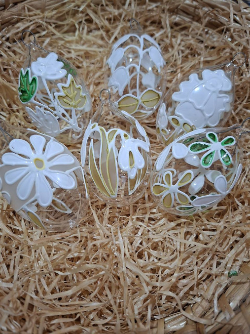 Dekorácie - Kvetinová sada kraslíc bielo-zelená - 18144207_