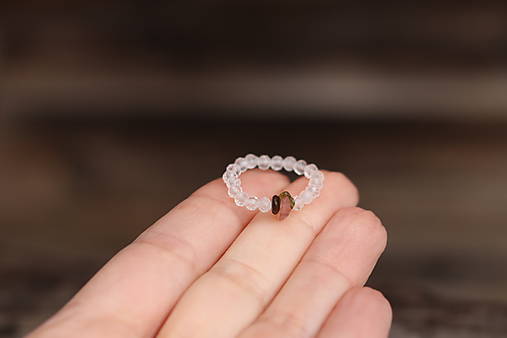 Prsteň krištáľ s turmalínom