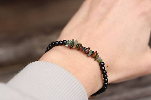 Náramok onyx s turmalínom