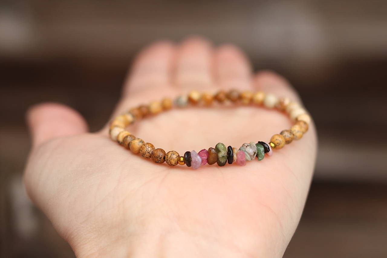 Náramok jaspis s turmalínom