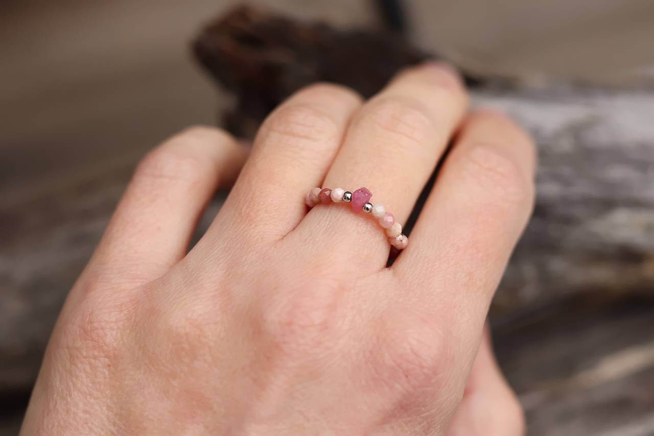 Prsteň opál s turmalínom