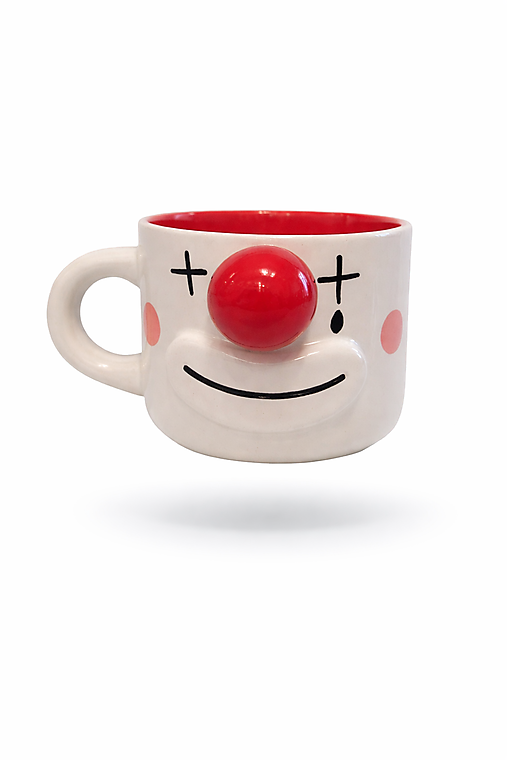 Nádoby - Veselý Klaun Keramický Hrnček - 18144655_