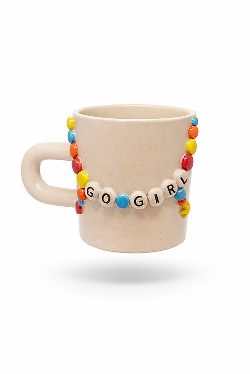 Nádoby - Vlastni Svoju Silu – Keramický Hrnček S Nápisom „Go Girl“ - 18144729_