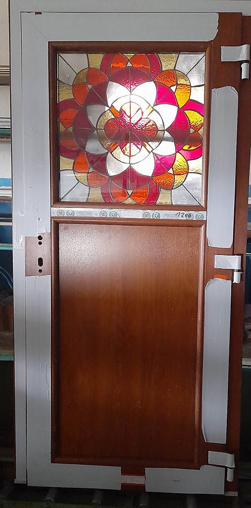 Iné - Plastové vchodové dvere s vitrážou mandala - 18142640_