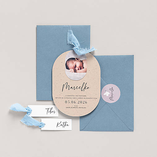 Papiernictvo - Pozvánka na krst s fotkou dieťatka - 18146287_