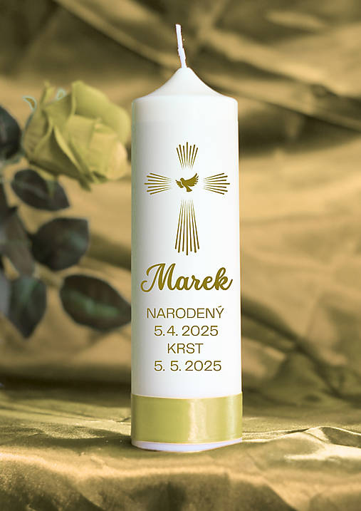 Sviečky - Sviečka na krst v darčekovej krabičke s venovaním (10) - 18146858_