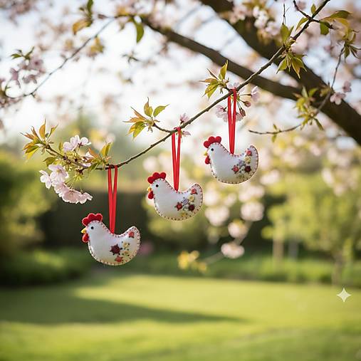 Dekorácie - Veľkonočné  filcové sliepočky biele - 18146190_