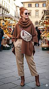 Kabelky - Štýlová ĺadvinka GEO / talianský gobelín & upcyklovaná burgundy koža - 18145439_