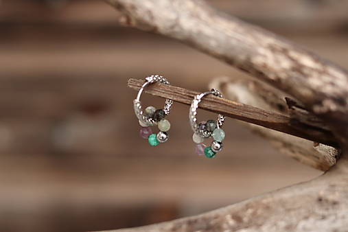 Náušnice kruhy mix minerálov