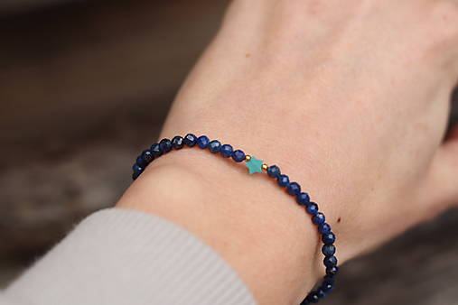 Tenký náramok lapis lazuli s amazonitom