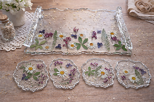 Servírovací podnos Clear flowers