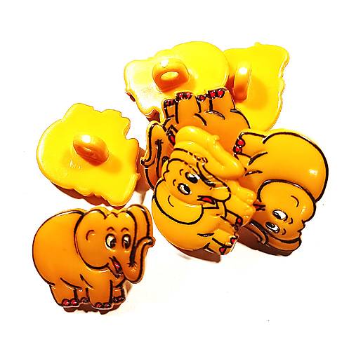 Galantéria - Gombík s uškom 12 hnedý slon - 18146724_