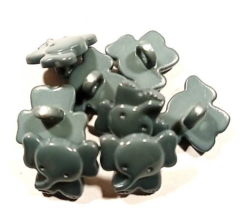 Galantéria - Gombík s uškom 32 červený slon (Šedá) - 18147591_