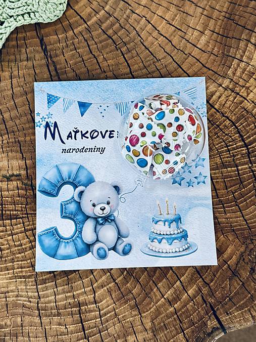 Papiernictvo - Narodinová kartička s darčekom - 18149948_