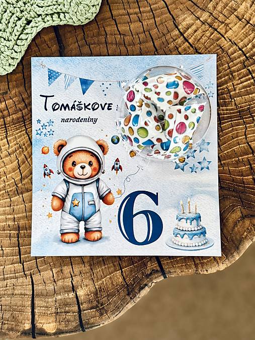 Papiernictvo - Narodinová kartička s darčekom - 18150008_