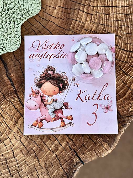 Papiernictvo - Narodinová kartička s darčekom - 18150059_