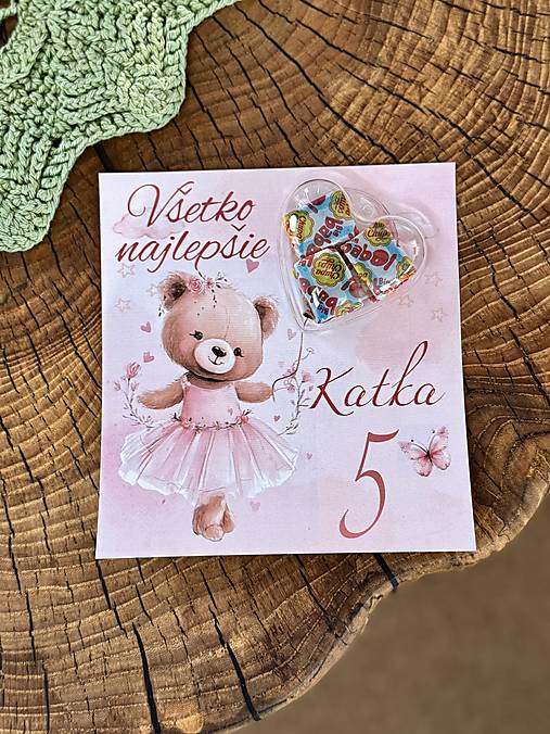 Papiernictvo - Narodinová kartička s darčekom - 18150076_