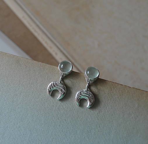 Náušnice Polmesiace s Prehnitom