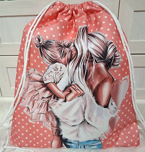 Veľké tašky - Batoh,vak ,,mama a dieťa" (Veľký oránžový) - 18150700_