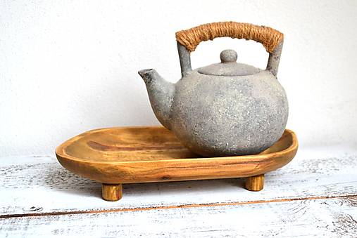 Nádoby - Plytká,drevená miska na nožičkách - 18152192_