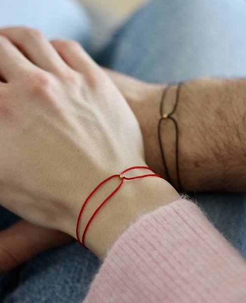 Náramky - Minimalistické partnerské náramky s korálkou - 18152492_