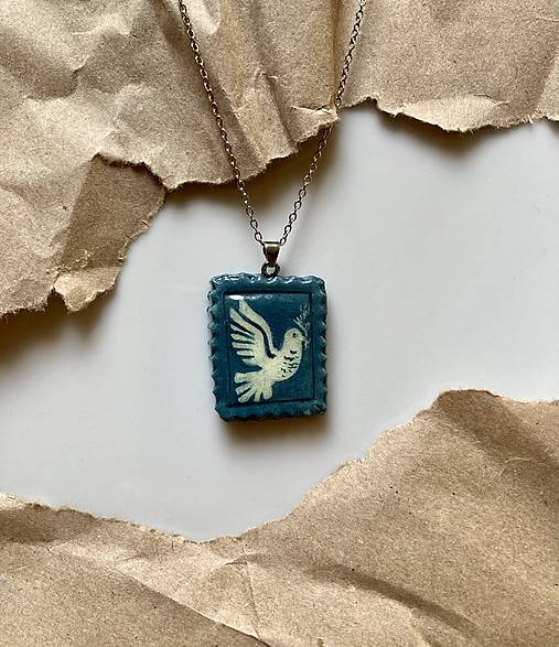 Náhrdelníky - Poštová známka lll - 18152832_