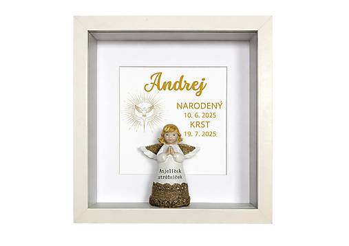 Obrazy - Darček /pamiatka/ na sviatosť krstu Obraz s anjelikom - 18151164_