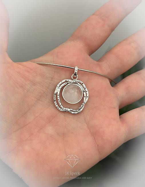 Strieborný 925/1000 prívesok s krištáľom alebo unakitom
