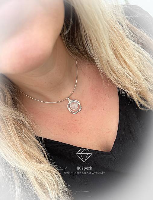 Strieborný 925/1000 prívesok s krištáľom alebo unakitom