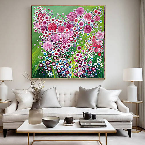 Obrazy - Ružová záhrada II_ 90x90 - 18151682_