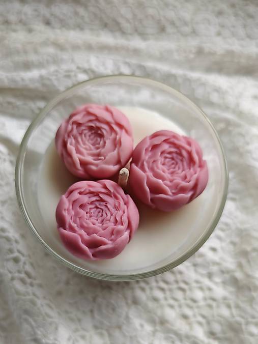 Sviečky - Kolekcia Floréa • PEONY sójová sviečka (Ružová Peony) - 18151001_