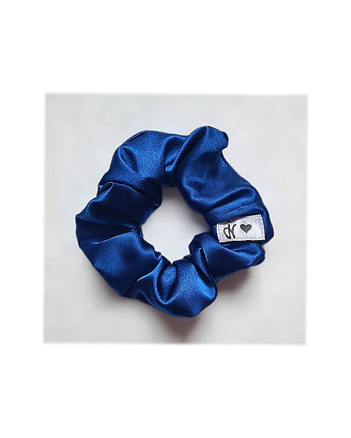 Ozdoby do vlasov - Gumička do vlasov - zo zachráneného saténu / iv (tmavomodrá) - 18151308_