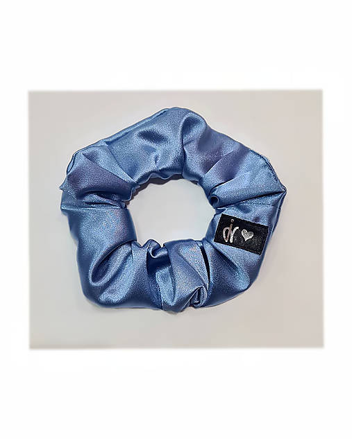 Ozdoby do vlasov - Gumička do vlasov - zo zachráneného saténu / iv (svetlomodrá) - 18151313_