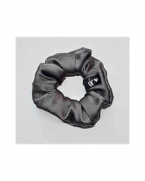 Ozdoby do vlasov - Gumička do vlasov - zo zachráneného saténu / iv (tmavosivá) - 18151320_