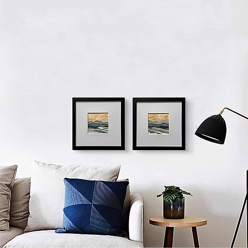 Obrazy - Akvarel - krajinka v sivomodrých tónoch - 18155208_