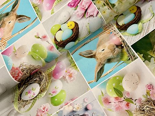 100% BAVLNA DEKOR / 3D OBRAZY ZAJAČIKY