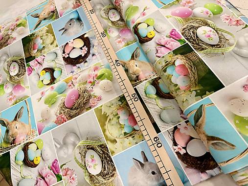 100% BAVLNA DEKOR / 3D OBRAZY ZAJAČIKY