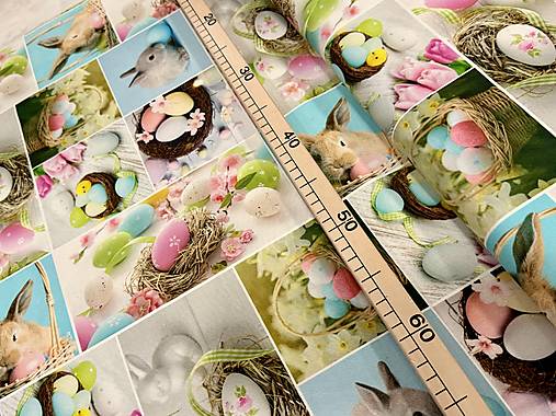 100% BAVLNA DEKOR / 3D OBRAZY ZAJAČIKY