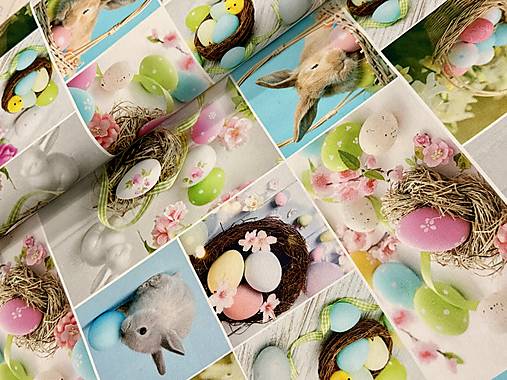 100% BAVLNA DEKOR / 3D OBRAZY ZAJAČIKY