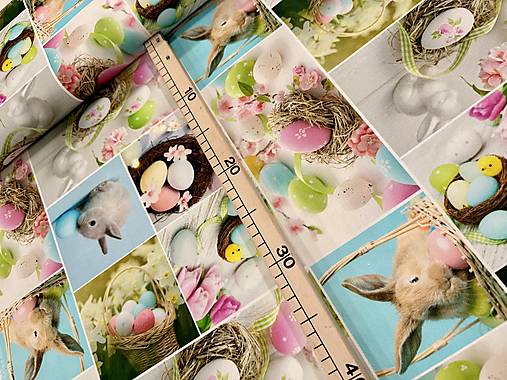 100% BAVLNA DEKOR / 3D OBRAZY ZAJAČIKY