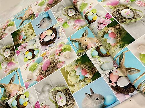 100% BAVLNA DEKOR / 3D OBRAZY ZAJAČIKY