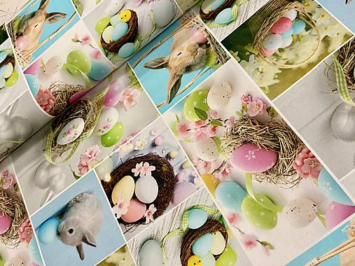 100% BAVLNA DEKOR / 3D OBRAZY ZAJAČIKY