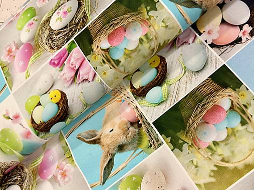 100% BAVLNA DEKOR / 3D OBRAZY ZAJAČIKY