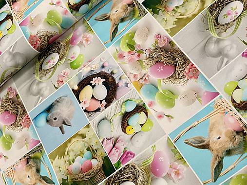 100% BAVLNA DEKOR / 3D OBRAZY ZAJAČIKY